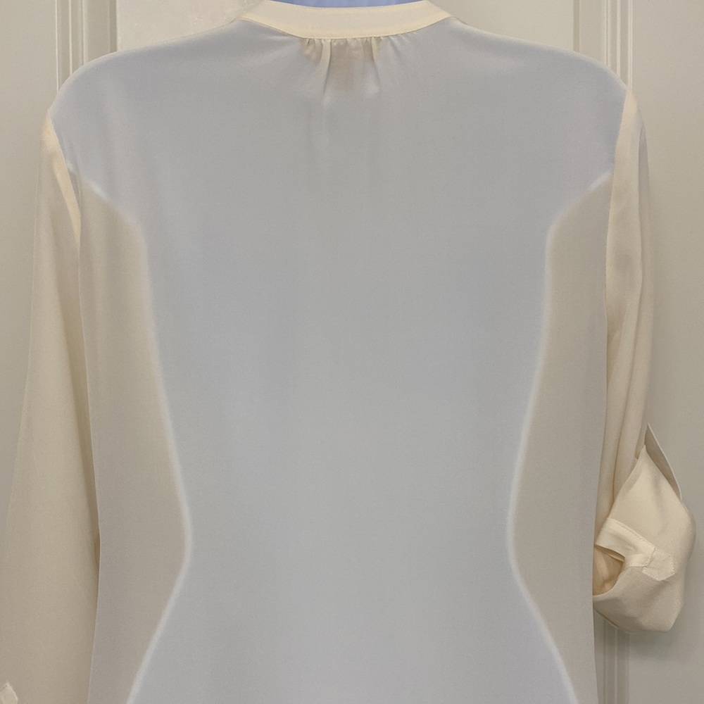 Banana Republic Silk Button Front Blouse Ivory S - Picture 4 of 6